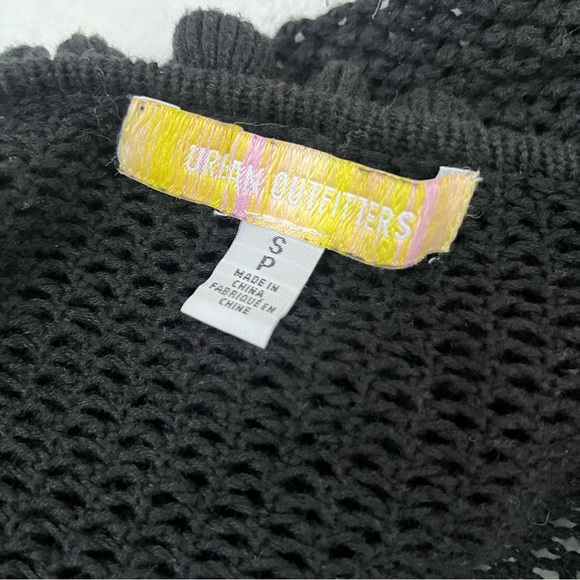Urban Outfitters Open Knit Mesh Cardigan Sweater Small Black Festival Whimsigoth - Picture 5 of 6